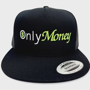Only Money Flat Bill Trucker Mesh Snapback Embroidered